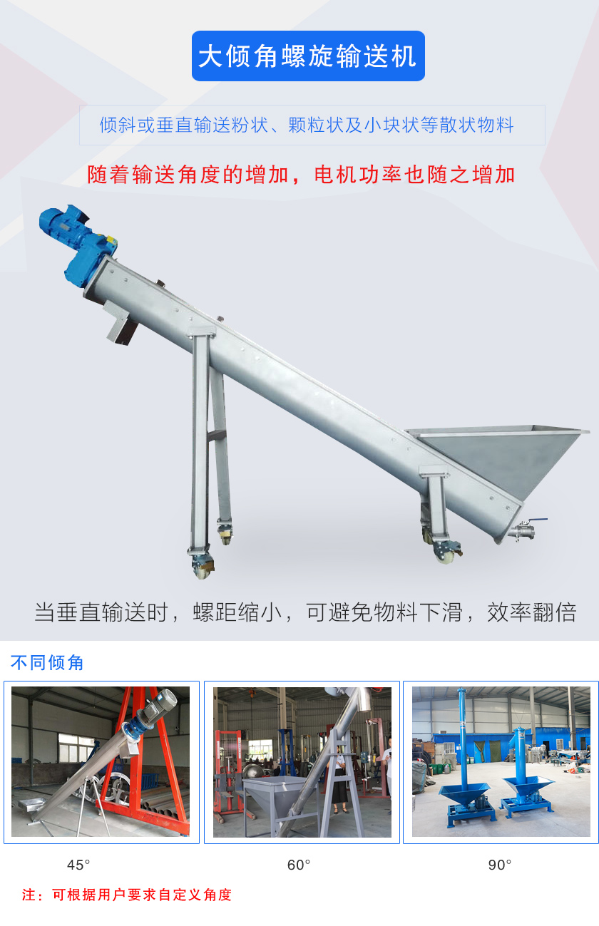 倾斜或垂直输送粉状、颗粒状及小块状等散状物料