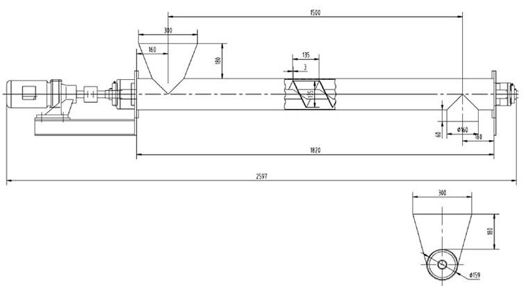 小型单管螺旋给料机结构