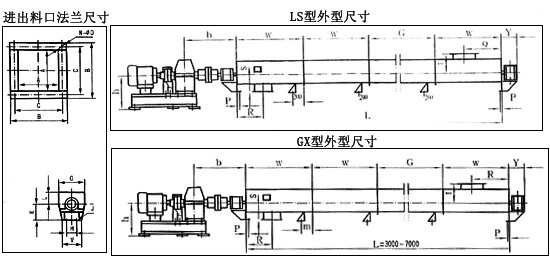 小型螺旋送料机外形尺寸